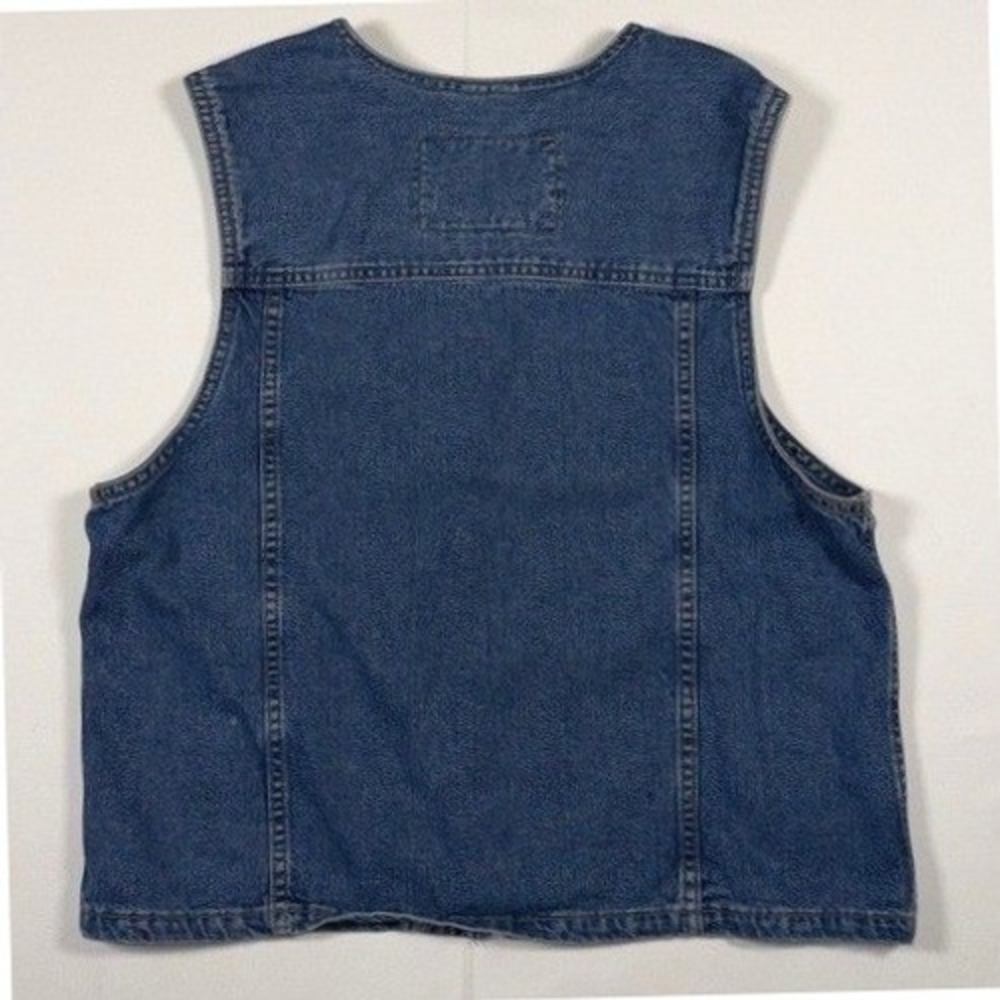Liz Claiborne Jeans Lizwear Denim Vest Medium Wash Zip Up Blue Womens Size M - Picture 4 of 8